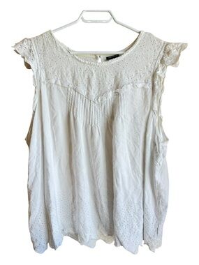 Torrid White Eyelet Lace Blouse Boho Peasant Top Plus Size Flowy Babydoll